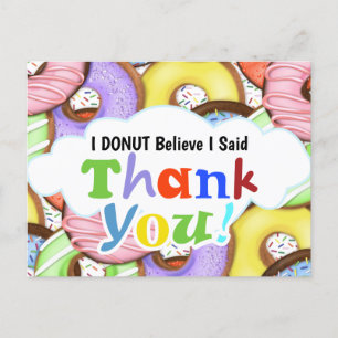 Fun Colorful Donuts Bedankt Briefkaart
