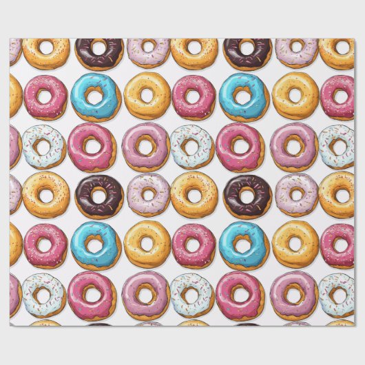 Fun Colorful Donuts Cadeaupapier (Vlak)