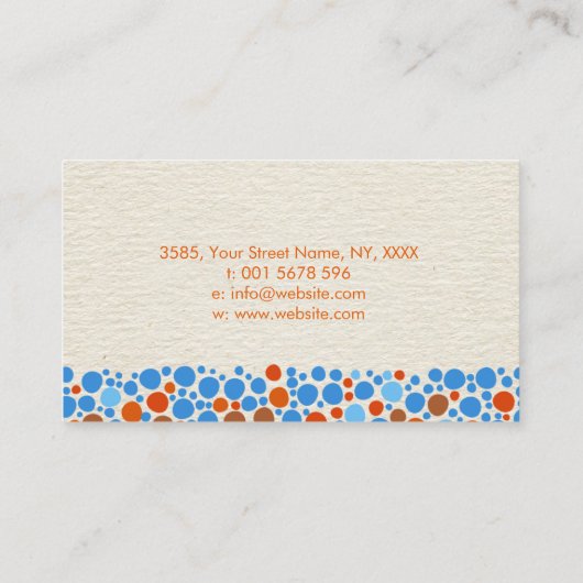 Fun Colorful Dot Art-cirkels Visitekaartje (Achterkant)