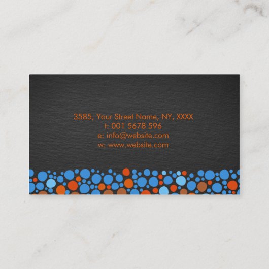 Fun Colorful Dot Art-cirkels Visitekaartje (Achterkant)