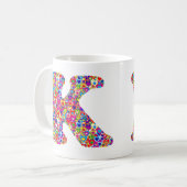 Fun Colorful Dynamic Heart Fgevuld K Monogram Koffiemok (Voorkant links)