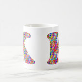 Fun Colorful Dynamic Heart Fgevuld K Monogram Koffiemok (Center)
