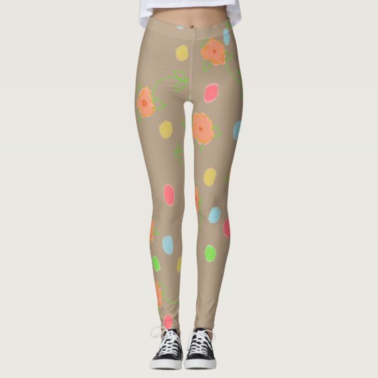 Fun Colorful en Floral Leggings (Voorkant)