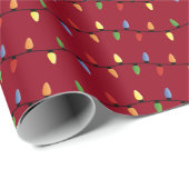 Fun Colorful Festive Holiday Tree Lights Cadeaupapier (Rol Hoek)