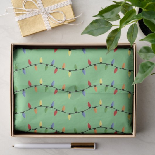 Fun Colorful Festive Holiday Tree Lights Pattern Tissuepapier (Geschenk)