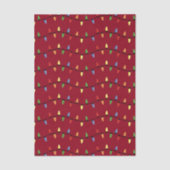 Fun Colorful Festive Holiday Tree Lights Pattern Tissuepapier (Voorkant)