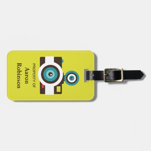 Fun Colorful FishEye Camera Fotograaf Bagagelabel (Voorkant horizontaal)
