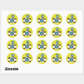 Fun Colorful FishEye Camera Fotograaf Ronde Sticker (Vel)