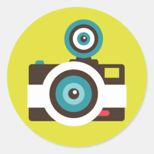 Fun Colorful FishEye Camera Fotograaf Ronde Sticker
