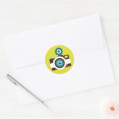 Fun Colorful FishEye Camera Fotograaf Ronde Sticker (Envelop)