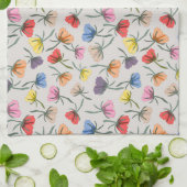 Fun Colorful Floral Design on Cotton Theedoek (Gevouwen)