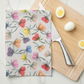 Fun Colorful Floral Design on Cotton Theedoek (Quarter Fold)