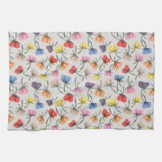 Fun Colorful Floral Design on Cotton Theedoek