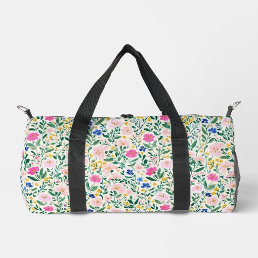 Fun Colorful Floral Duffel Bag Plunjezak (Voorkant)