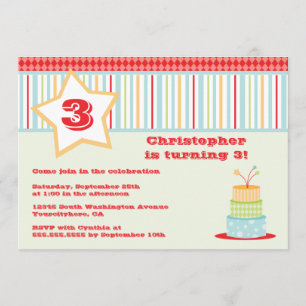 Fun colorful funky star verjaarfeestje party kaart