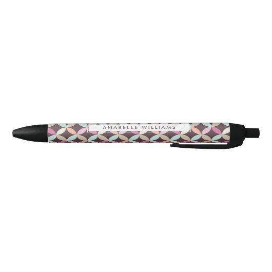 Fun Colorful Geometric Pattern Zwarte Inkt Pen (Bodem)