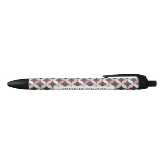 Fun Colorful Geometric Pattern Zwarte Inkt Pen (Bovenkant)