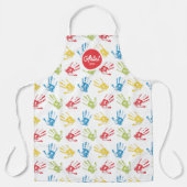 Fun Colorful Handprint Patroon Schort (Voorkant)