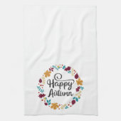 Fun Colorful Happy Autumn Herfst Wreath Theedoek (Verticaal)