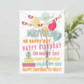 Fun Colorful Happy Birthday-ballonnen Kaart (Staand voorkant)