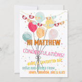 Fun Colorful Happy Birthday-ballonnen Kaart (Achterkant)