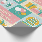 Fun Colorful Happy Birthday Cadeaupapier (Hoek)