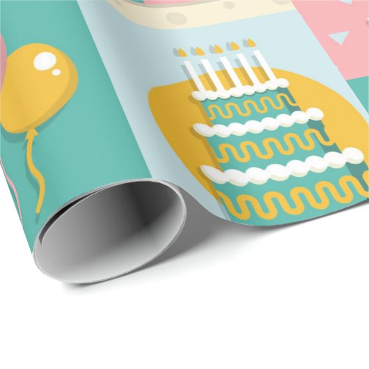 Fun Colorful Happy Birthday Cadeaupapier (Rol Hoek)