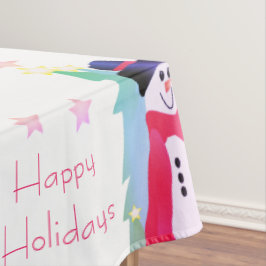 Fun Colorful Holiday Snowman Tafelkleed
