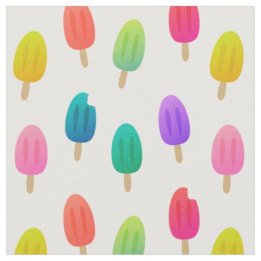 Fun Colorful Ice Pop Pattern Stof (Close Up)