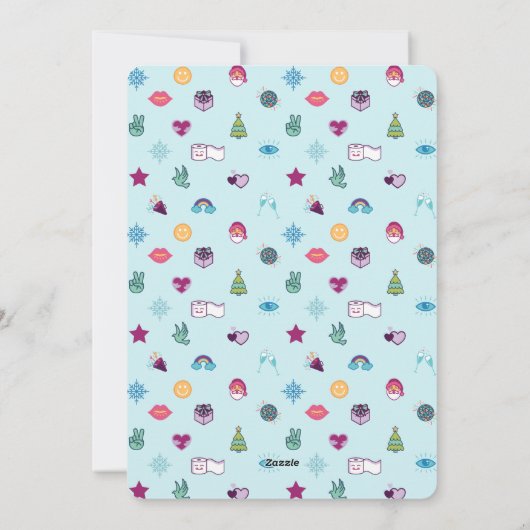 Fun Colorful Kerstfeest Emoji Party Feestdagenkaart (Achterkant)