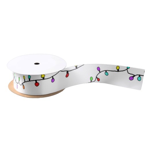 Fun Colorful Kerstlamour Holiday Patroon Satijnen Lint (Spoel)