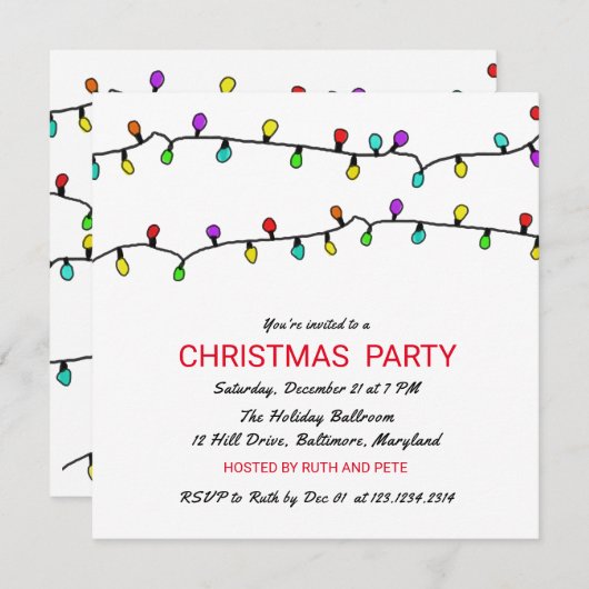 Fun Colorful Kerstmis met kerstfeest Kaart (Voorkant / Achterkant)