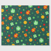 Fun Colorful Kerstpatroon Cadeaupapier (Vlak)