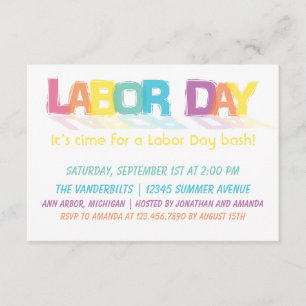 Fun Colorful Labour Day Kaart