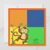 Fun Colorful Little Monkey Photo Invitation Kaart (Achterkant)