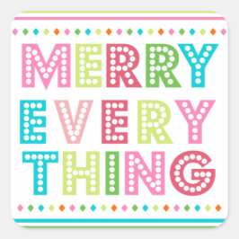Fun Colorful Merry Alles Vierkante Sticker