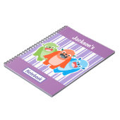 Fun Colorful Monsters Personeel Kinder Notitieboek (Linkerzijde)