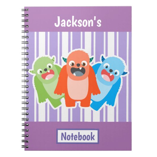 Fun Colorful Monsters Personeel Kinder Notitieboek (Voorkant)
