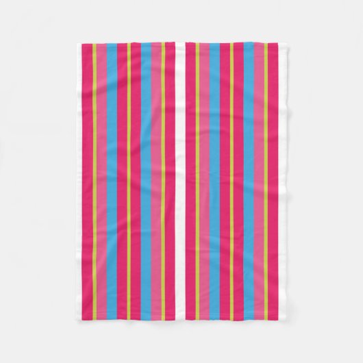 Fun Colorful Multi Stripes Fleece Deken (Voorkant)