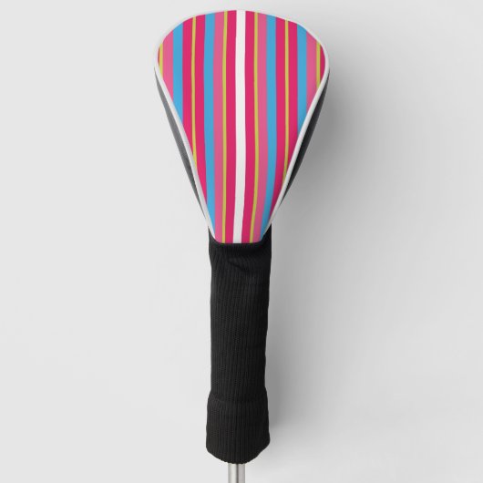 Fun Colorful Multi Stripes Golfheadcover (Voorkant)