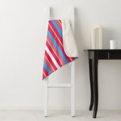 Fun Colorful Multi Stripes Sherpa Deken (In situ)