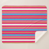 Fun Colorful Multi Stripes Sherpa Deken (Voorkant (horizontaal))