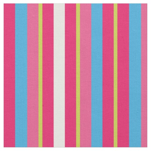 Fun Colorful Multi Stripes Stof (Close Up)