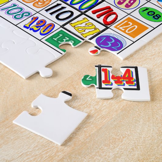 Fun Colorful Multiplication Table Legpuzzel (Zijkant)