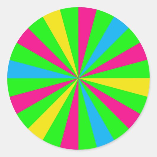 Fun Colorful Neon Sunburst Sticker (Voorkant)
