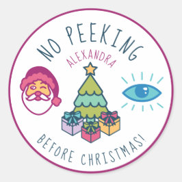 Fun Colorful No Peking before kerst Emoji Ronde Sticker