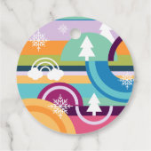 Fun Colorful No Peking kerst Emoji Icon Bedankjes Labels (Achterkant)