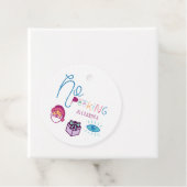 Fun Colorful No Peking kerst Emoji Icon Bedankjes Labels (In situ)