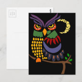 Fun Colorful Owl Abstracte kunst Briefkaart (Voorkant / Achterkant)