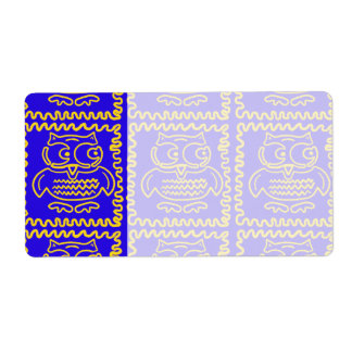 Fun Colorful Ownership Blue Yellow ZigZag Pattern Etiket